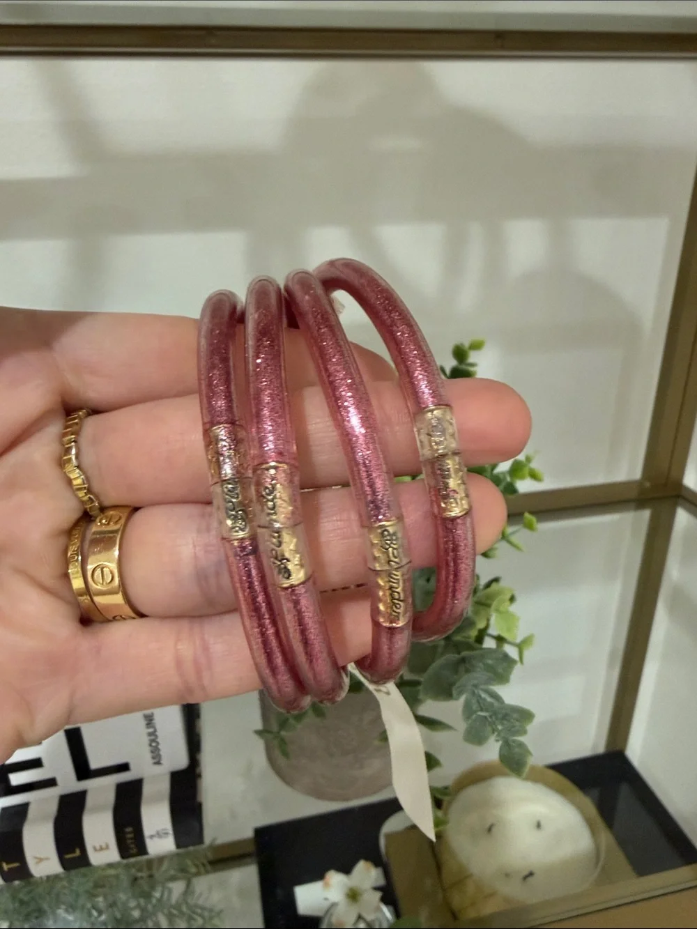 Plunder Pink Metallic Coil Stack Bracelet